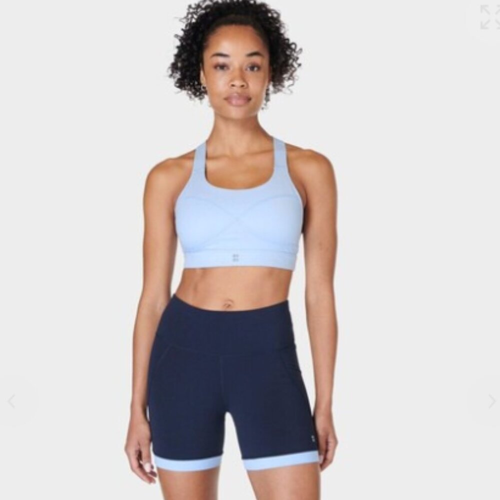 Sweaty Betty Women's Navy Blue Power 6" Short Colour Block Pockets Size XXS NWT